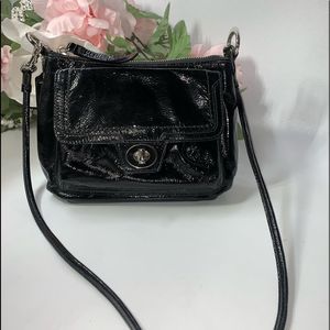 Coach Patent Leather Crossbody Bag Black Small